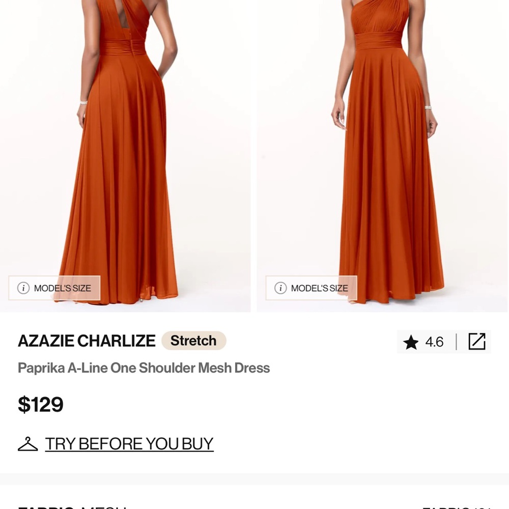 Azazie Charlize Elegant One-Shoulder burnt orange Dress - Picture 4 of 11